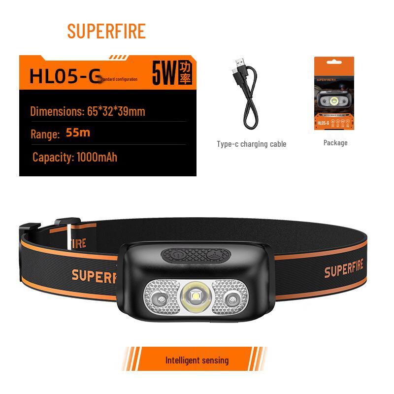 

SupFire Gesture Sensor Rechargeable LED Headlamp