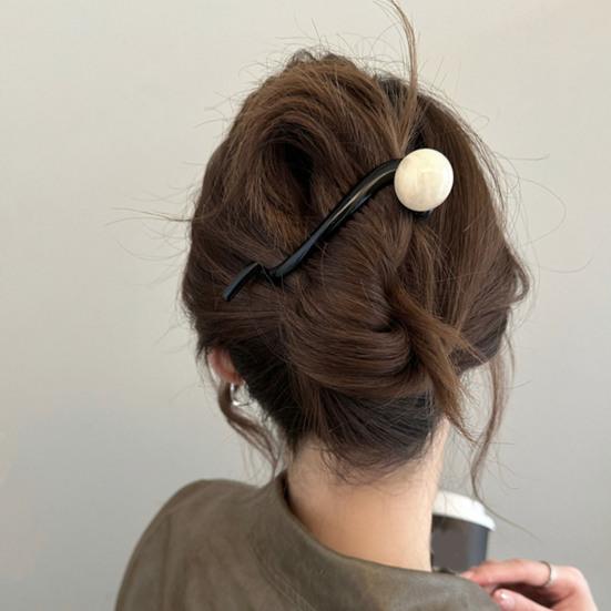 1/3-teiliges Bananenclip-Set für Damen, rutschfeste Twist-Haarclips mit Kunstperlen, Vintage-Stil, französischer Pferdeschwanz-Schnallenclip, Haar-Accessoires