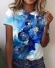 Short sleeved 3D digital printed cross-border new summer women's T-shirt fashion trend 2879 EMA