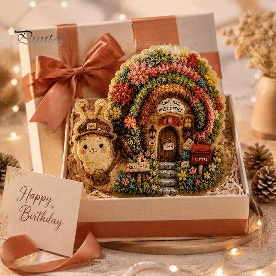 Märchenhaus DIY Bastelset 3D Thema Stanznadel für Anfänger & Erwachsene, Komplettes Miniaturdorf Bau-Set Stickset, Einfach
