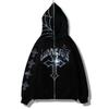 Y2K Rhinestone Print Zip-Up Sweatshirt Jacket - Trendy Hip Hop Streetwear Style