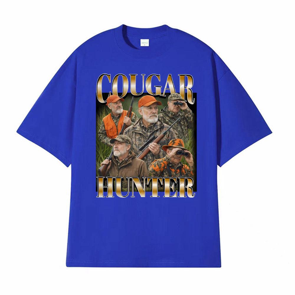 Cougar Hunter Funny Hunting Meme Tshirt Men Women Clothing Fashion Summer Tee Shirt Cotton Oversized Short Sleeve T Shirts Tops