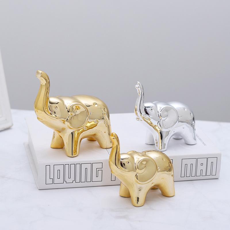 Cross-border New Products Ceramic Elephant Ornaments Fortune Crafts Elephant Ornaments Animal