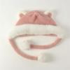 Drop-shaped Teddy Bear Earmuffs Hat (pink)