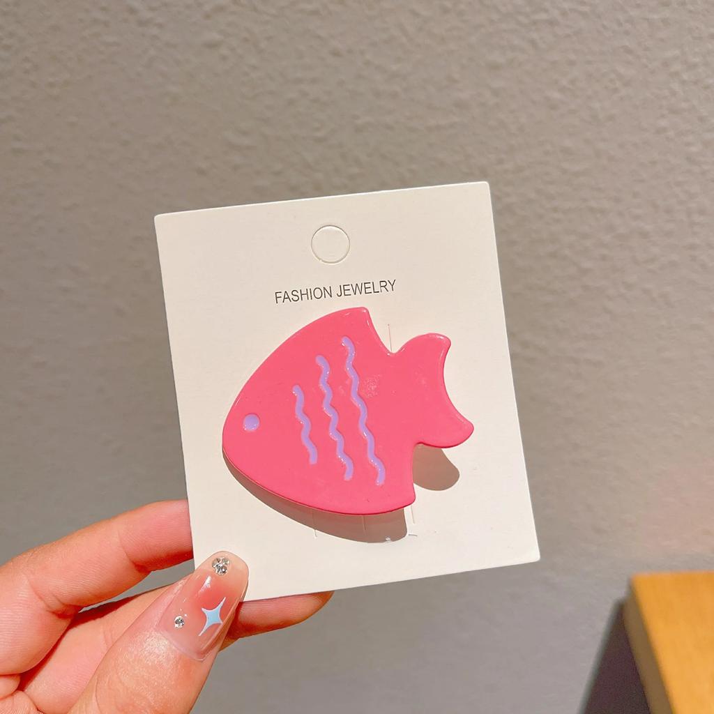 Sweet Cute Candy Color Fish Hair Side Clips Female Broken Hair Duckbill Clip Children Do Not Hurt The Side Forehead Bangs Clip