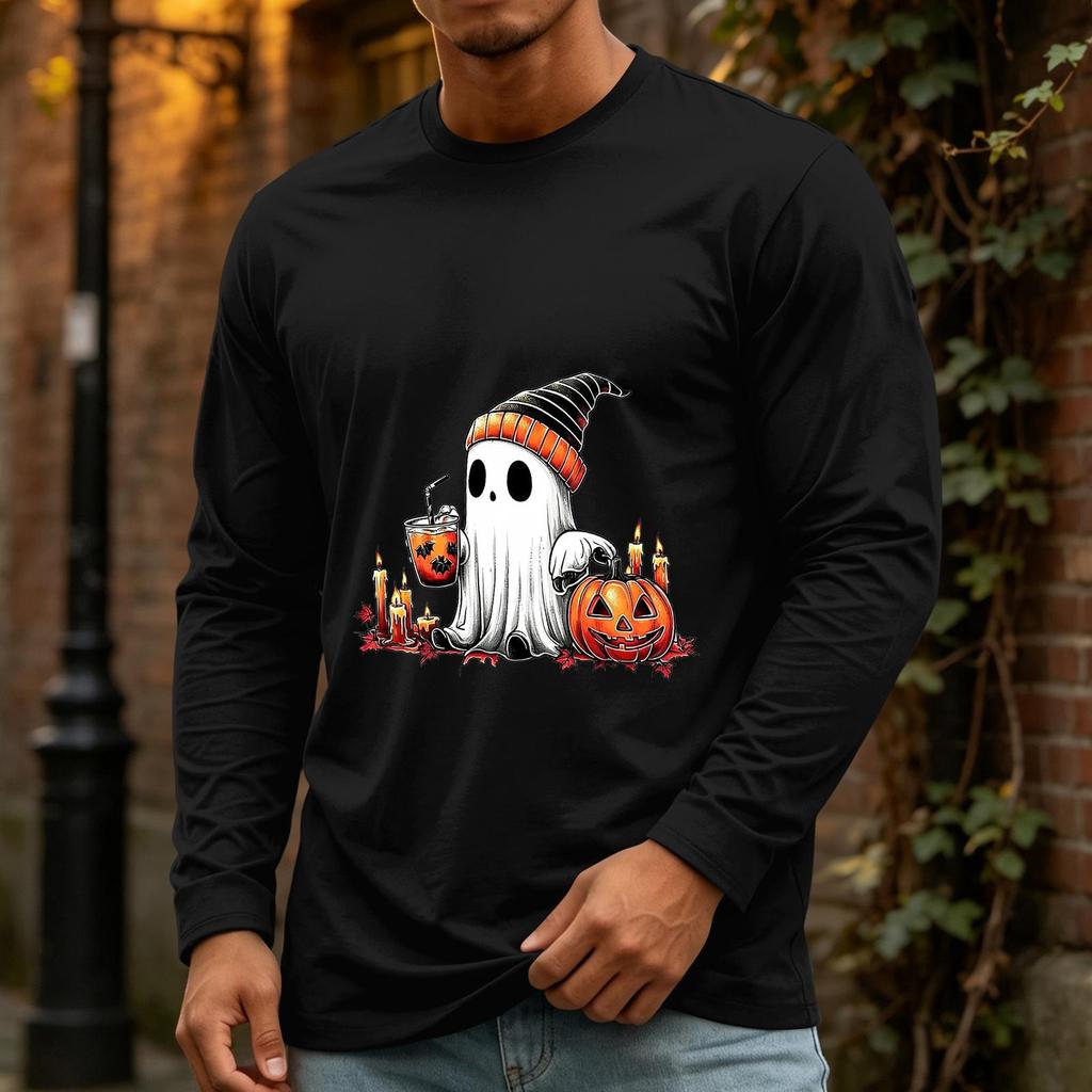 Men's Halloween Long Sleeve Neck Casual Shirt