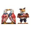 Wooden Bird Sculpture Patriotic Bird Figurine Perfect for July 4th and Memorial Day Table Decoration