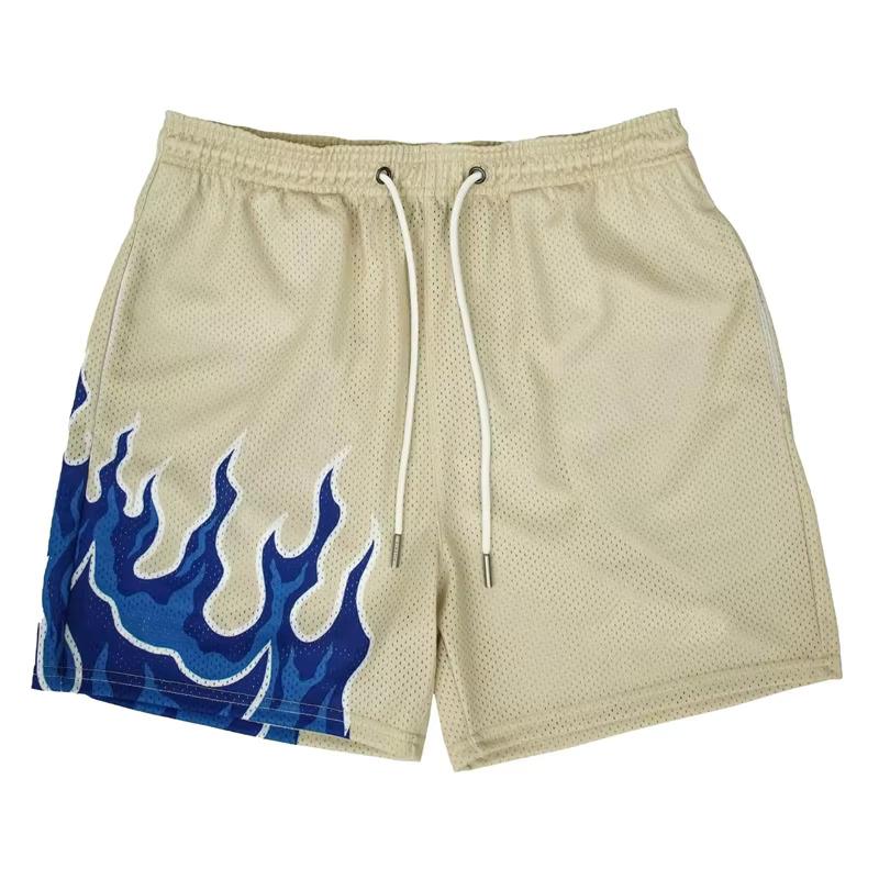 3D Print Shorts Graphic Flame Fire Training Muay Thai Kickboxing Boxing MMA Unisex Gym Fitness Workout Quick Dry Elastic Waist