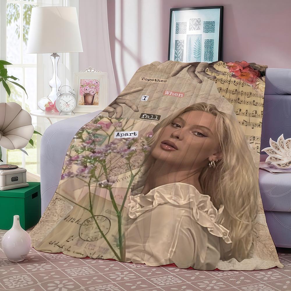 Hot Singer Z-Zara Larsson Music Blanket Warm And Soft Suitable For Bedroom Living Room Sofa Bed Office Travel Camping