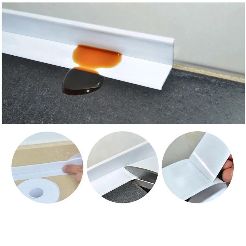 1 pieza Pegatinas de pared impermeables para baño Cintas de sellado Tiras de sellado adhesivas de PVC Cinta para borde de fregadero Accesorios para cocina y baño