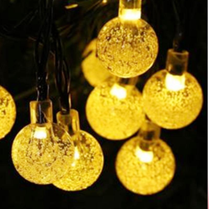 Outdoor Waterproof LED Solar Bubble Ball String Lights for Festive Courtyard and Lawn Décor