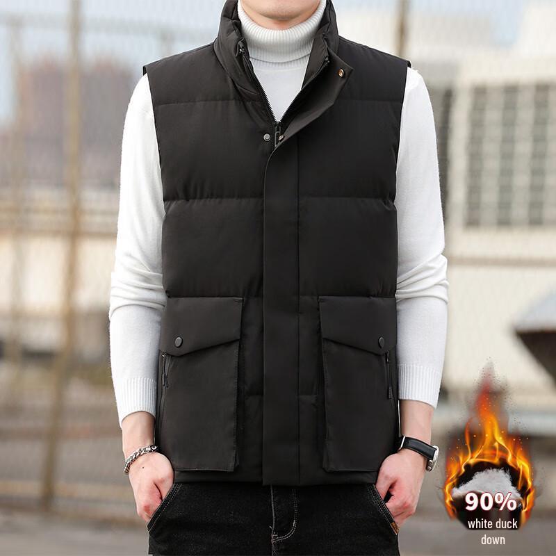 

Men s Business Multi-Pocket White Duck Down Vest S-5XL