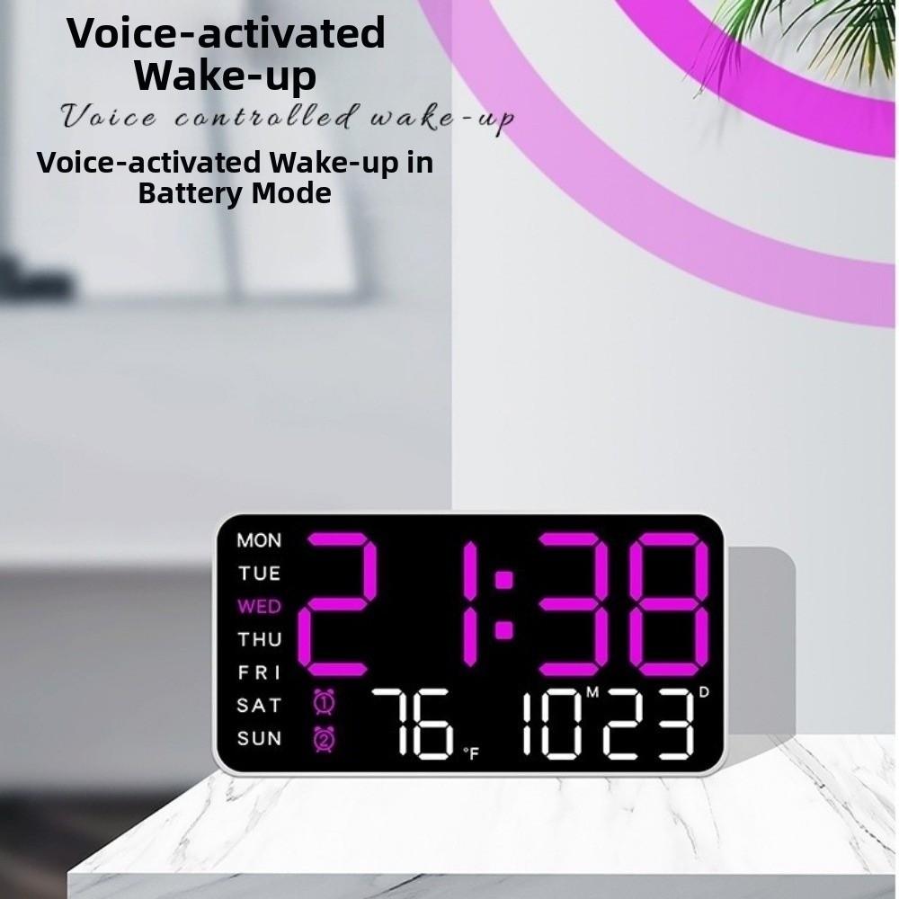 Week Date Display Digital Wall Clock Large Display Electronic Table Clock  Living Room