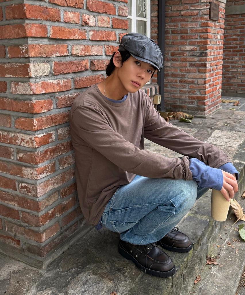 SUPERSUB Slub Color Block Layered Long Sleeve T-Shirt 4 Colors
