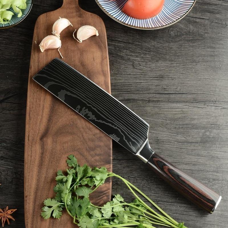 7-inch Chef's Knife Boning Knife Bread Knife Wooden Handle Stainless Steel Kitchen Knife Sharp Cutting Knife Paring Knife