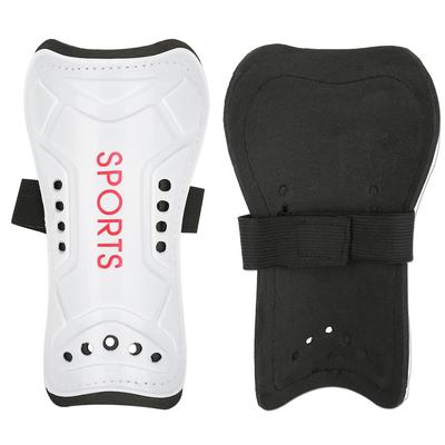 A Pair Child Football Shin Pads Training Leg Guards Safety Protector Adjustable Strap (White)