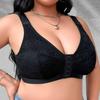 Plus Size Floral Lace Front Closure Full Coverage Bra
