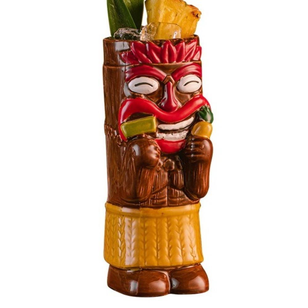 

Funny Hawaiian Cocktail Cup Vintage Beach Theme Mug Creative Coffee Cup Hawaiian Party Style C Brown