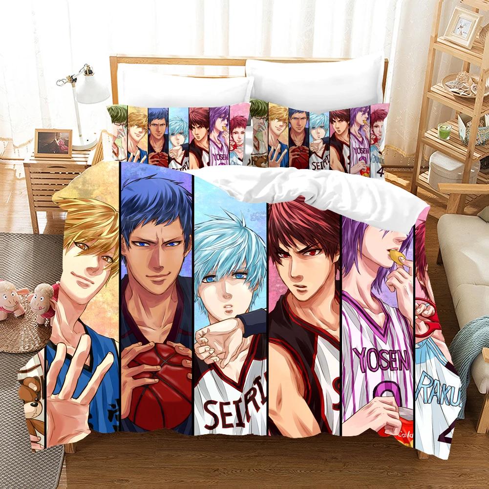 Anime Kurokos Basketball Bettwäscheset Bettdecke 3D-Druck Luxus Bettbezug-Set Heimtextil Queen King Einzelgröße Cartoon Kinder