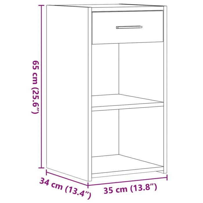 VidaXL Bedside Tables 2 Pcs Sonoma Oak 35x34x65 Cm Engineered Wood, Bedside Table, Bedroom Furniture, Nightstand, 840581