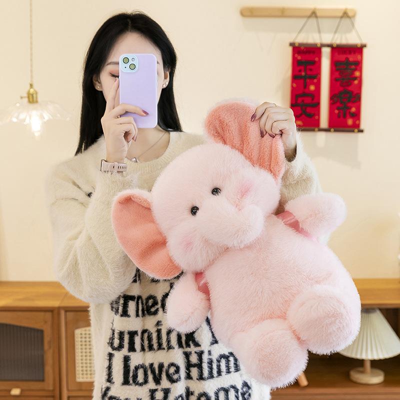 Uroczy symulowany pluszowy słonik, lalka, plecak, słonik Lele, poduszka do rzucania, lalka do uspokajania snu dzieci