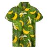 Men Summer Vacation Tropical Plants Pattern Short Sleeves Hawaiian Shirts Button Lapel Aloha Blouse