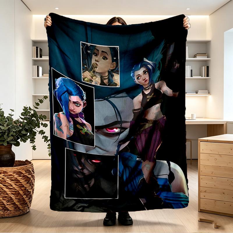 Jinx Print Blanket - Soft & Comfortable, for Bedroom, Travel, Sofa, Home Decoration - Birthday Christmas Gift for Friend