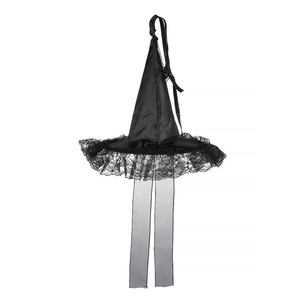 Gothic Halloween Witch Hat Veil Tulle Hanging Wizard Hat Creative Cosplay Hat Party Supplies Style A