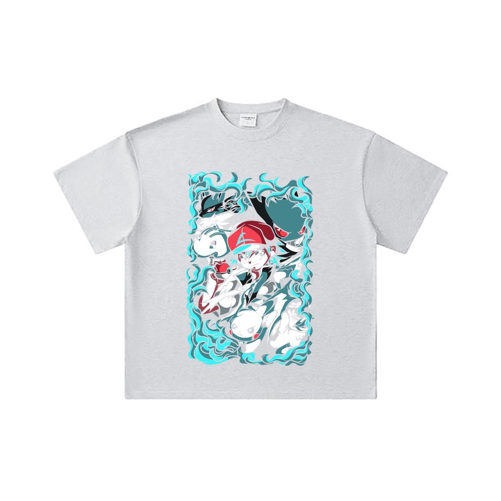 260 GSM Double Yarn 32 Count 100% Cotton Pokemon V26 Print Unisex Heavy Cotton T Shirt