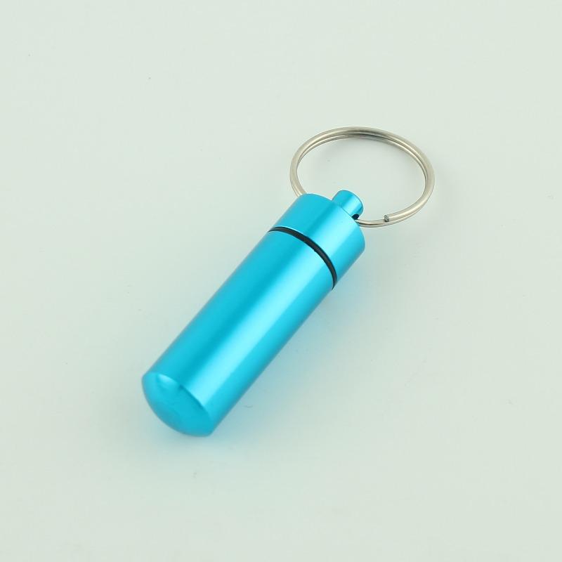 Portable Medicine Bottle  Mini Aluminum Alloy Keychain  Hanging Bottle  Sealed Compartment Waterproof Metal Medicine Box