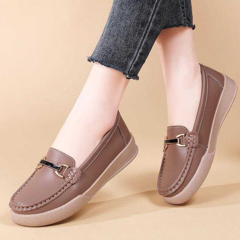 Women Moccasins Leather Shoes Driving Comfort Flats Casual Nurse Soft Minimalist Summer Breathable Shoes for Woman