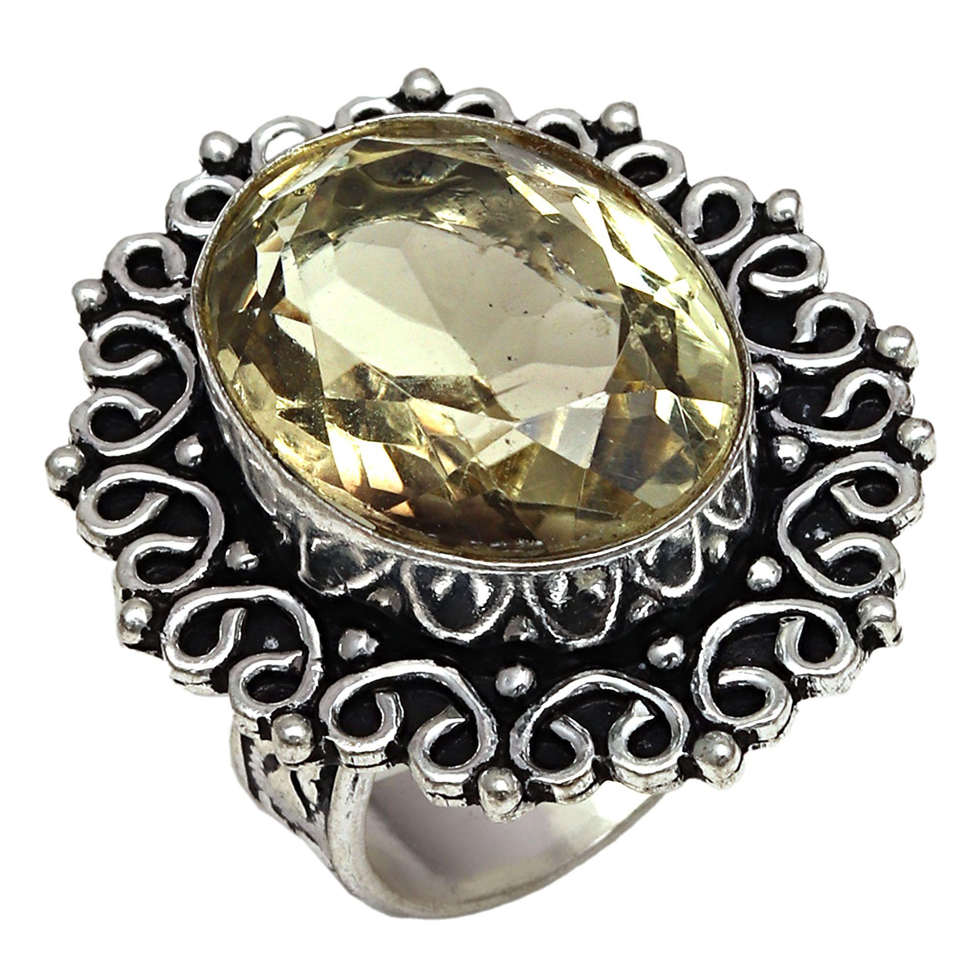 

Серебряные украшения ручной работы с лимонным топазом 8.5