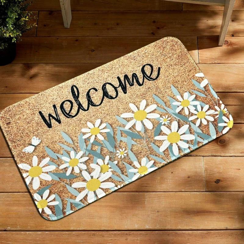Welcome Letter Door Mat Non-slip Carpet Bedroom Entrance Doormats Home Decoration Washable Kitchen Bathroom Balcony Floor Rug