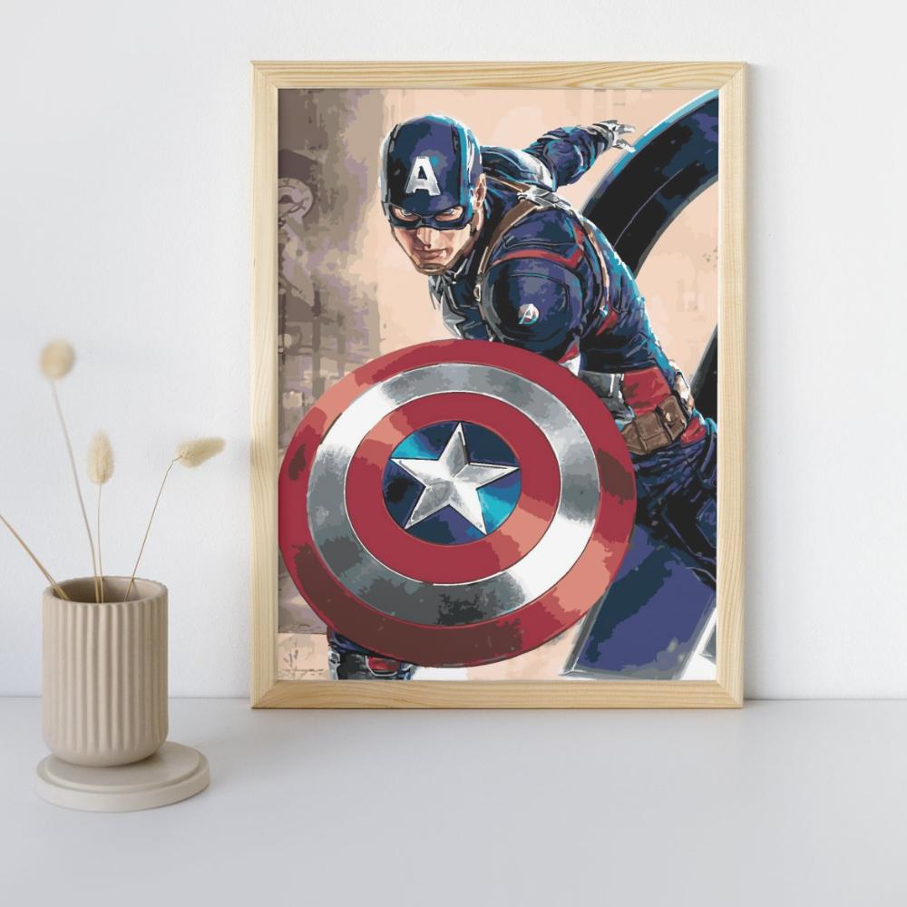 Malowanie Po Numerach Obrazy Do Malowania - Kapitan Ameryka Marvel 40X50 Cm