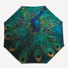 Peacock Feather Art Round Wall DecorUmbrella, Portable 3-Fold Compact Umbrella,Christmas Gift ES550