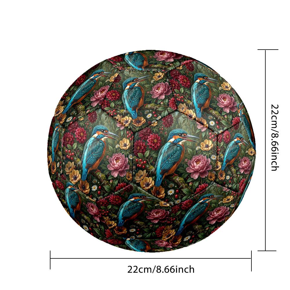 1pc Kingfisher Bloom Theme Soccer Ball Football, Size 5, Lightweight PVC, Outdoor Training Soccer Ball,Sports Gift T61494