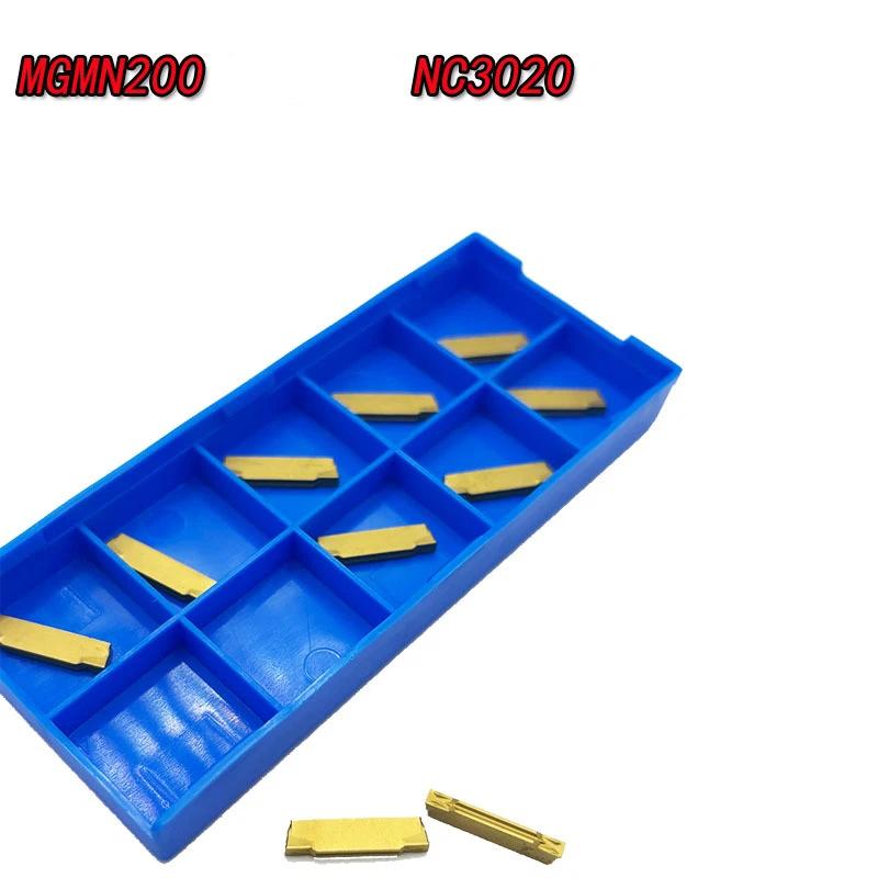 10Pcs Carbide Grooving Insert Mgmn200 M Cnc Turning Bit Nc3020 Nc3030 Pc9030 High Efficiency Lathe Cutter Machining Parts
