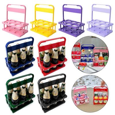 1Pcs 6 Hole Beer Bottle Carrier Cup Foldable Reusable Holder Durable Cup Organizer Bar Beverage Display Wine Rack