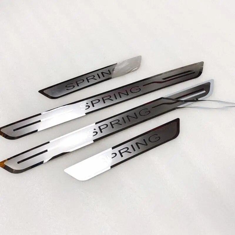 

4 шт./лот для Dacia SPRING, порог, порог, накладка на педаль, накладки из нержавеющей стали, автомобильные аксессуары 4PCS