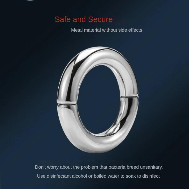 Male Scrotum Testis Restraint Heavy Cock Penis Rings Metal Chastity Device Ball Stretcher Sex Toys for Men Gay Delay Ejaculation