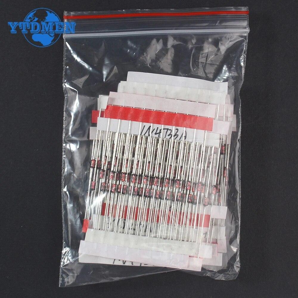 250 buc. Diodă Zener 1W 3V-33V Seria 1N47 Kit diode regulatoare de tensiune 3V 3V3 3V6 3V9 4V3 4V7 5V1 5V6 6V2 6V8 7V5 10V 20V 33V