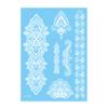 Baizihuahu White Lace Tattoo Sticker for Women, Temporary Face Body Arm, Waterproof Fake Decal Wedding Party Festival