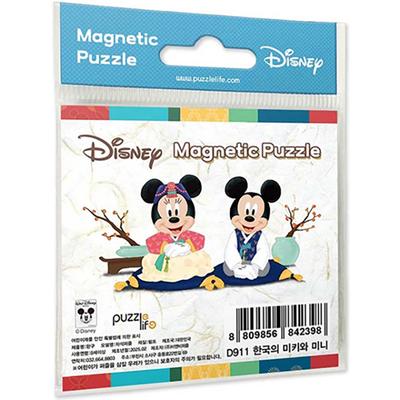 Mickey und Minnie Korea 1 (Großes Stück) (Magnet) Puzzle Disney 9 Teile