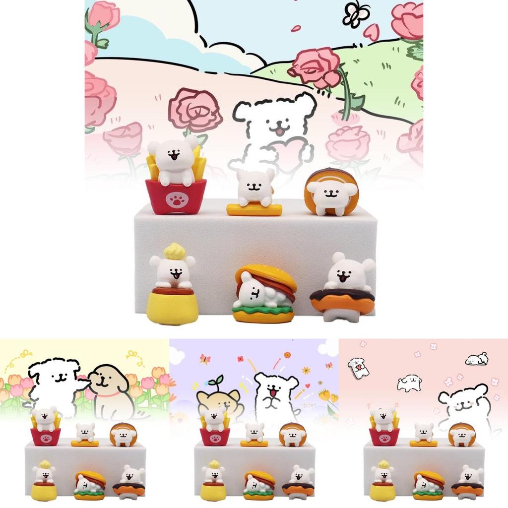 Charming Pvc Line Dog Figurine Set Of Six Perfect For Afternoon Tea Decor And Gifts