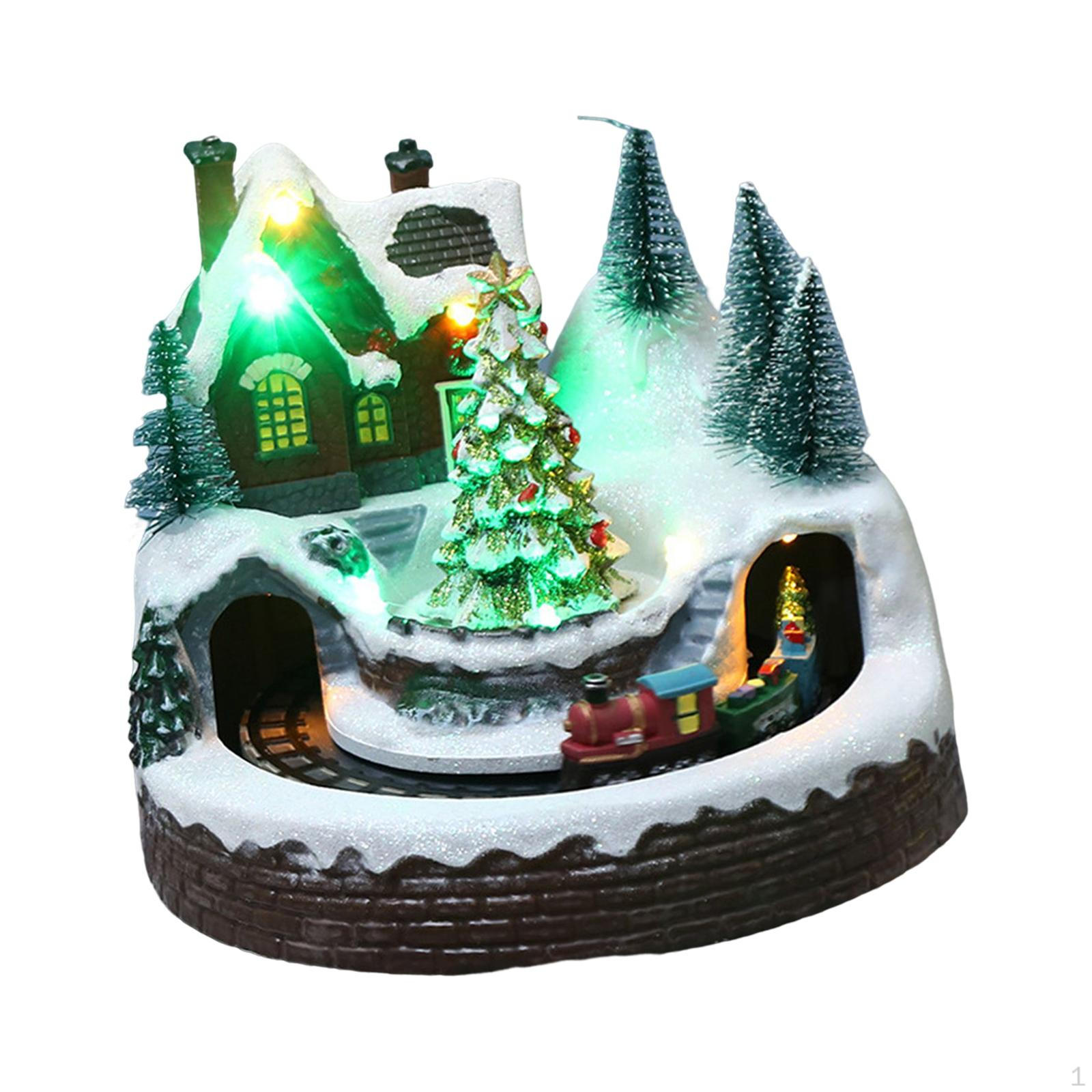 

Christmas Scene Village House Building Rotating for Indoor Bedroom Ornament Christmas Tree