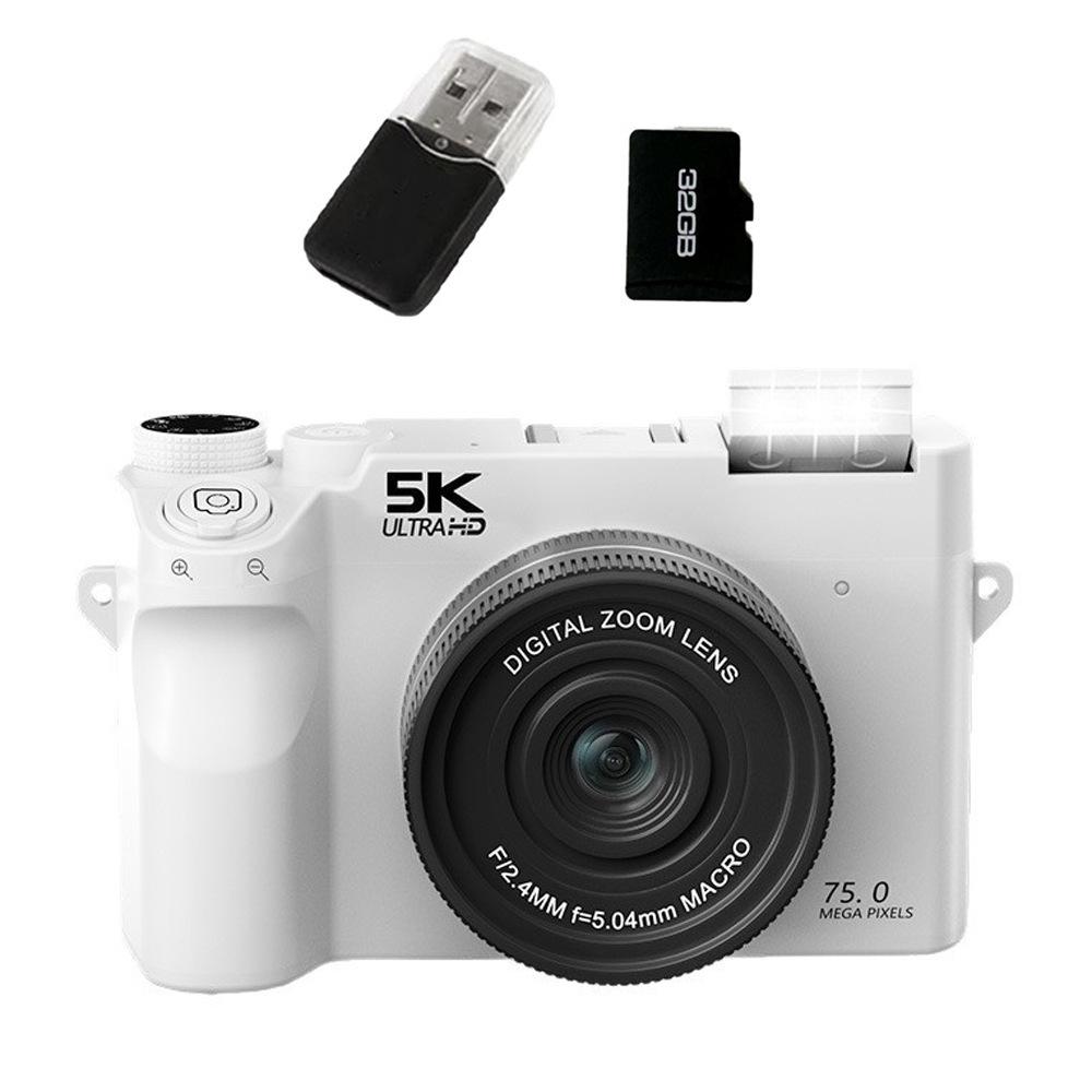 WD07 Mirrorless Digital Camera, 8MP, HD 5K, Dual Front and Rear Cameras, Beauty Self-timer.