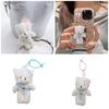Bear Shaped Plush Keychain Charm Stuffed Animal Key Chain Fashionable Keyring Pendant Accessory for Keys and Bags