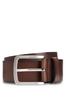 BOSS 95 Brown Italian Leather Belt with Logo Engraved Buckle Men's (4cm Wide)