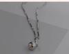 18K Gold Plated Titanium Steel Round Ball Pendant Necklace - Lightweight Luxury Clavicle Chain
