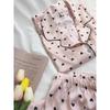 Vido Artificial Silk Silks and Satins Pajamas Women's Pink Small Heart Long Sleeves Pants Comfortable Homewear Spring/Autumn/Summer Secret